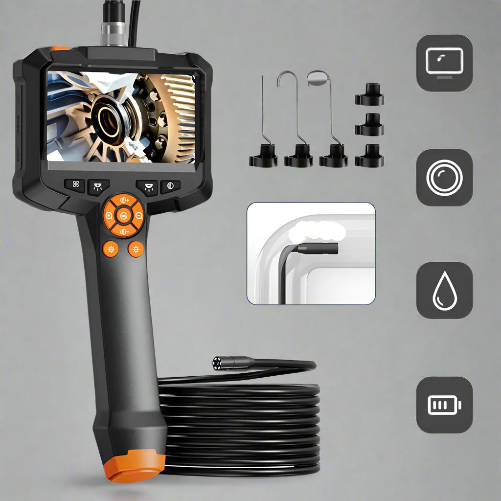 NovaScope 4.3" HD Industrial Endoscope – Waterproof Inspection Camera for Pipes, Cars & More