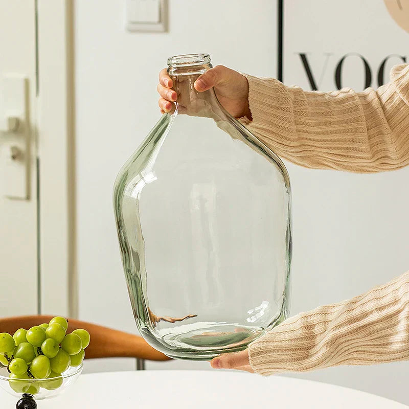 Vaso de Vidro Transparente para Arranjos de Flores Ornamentos Barriga de Pote Água para Plantas Verdes