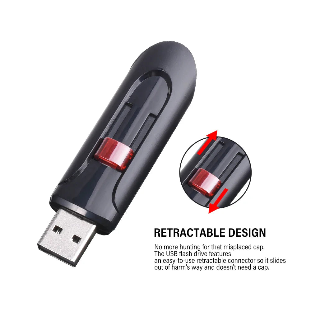 JASTER USB 2.0 Flash Drive | 32GB, 64GB, 128GB | High-Capacity Speed Memory Stick with Keychain | Business Gift