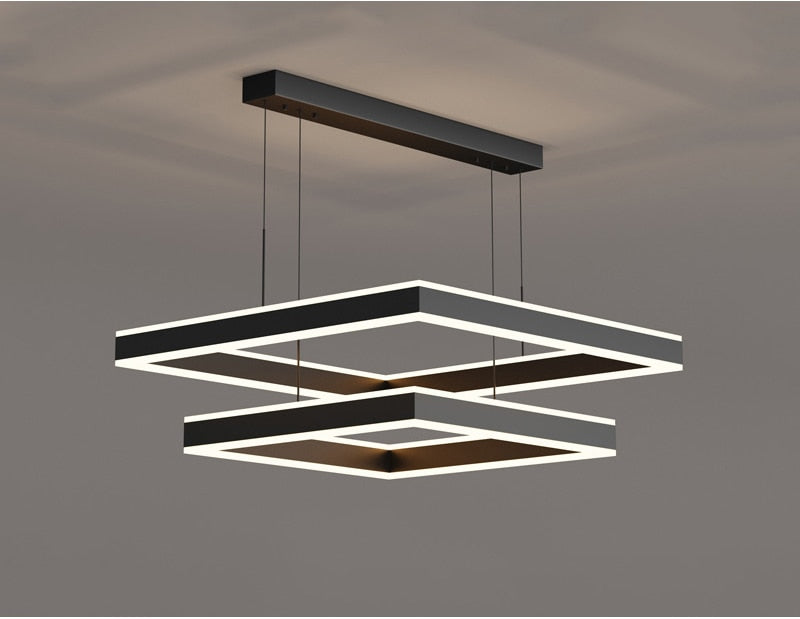 YLK Kare - Lustre led moderne pour salon design carré de luxe