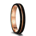 Zwarte Tungsten Ring met Roze Sleuf