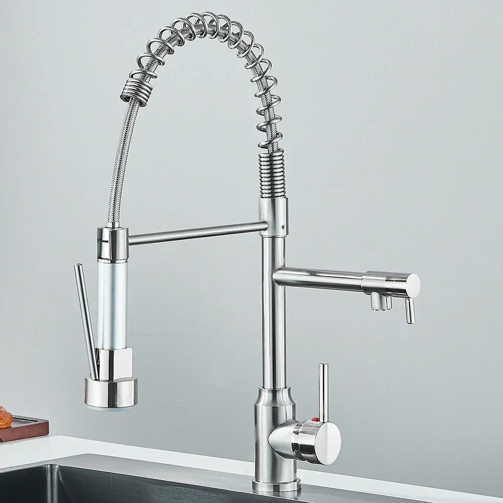 SpringFlow – Double spout kitchen mixer tap faucet