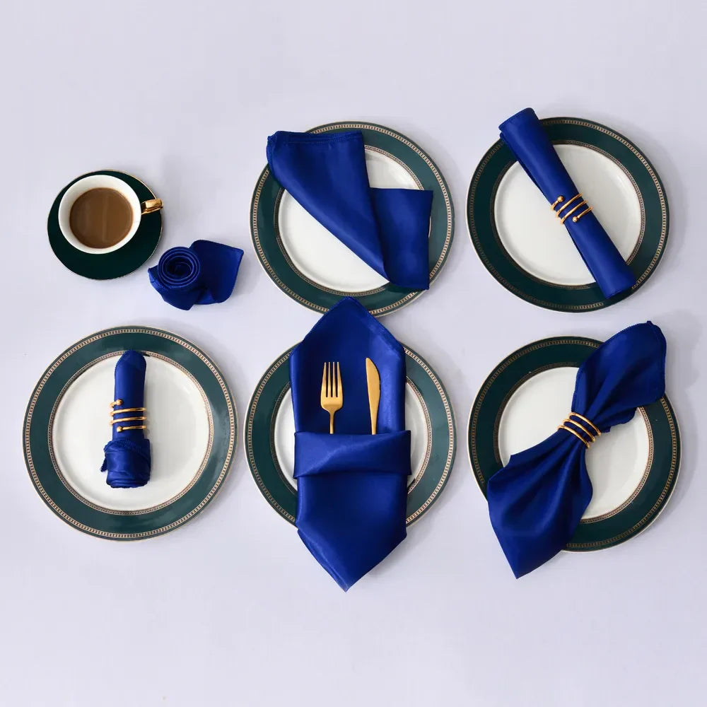 Satin Table Napkins, Set of 12, Size 30x30cm