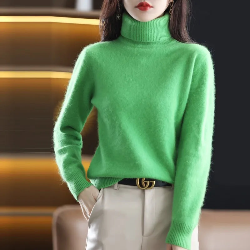 Sinead: Japanese-knit 100% Cashmere Turtleneck Sweater for women: autum&winter essential