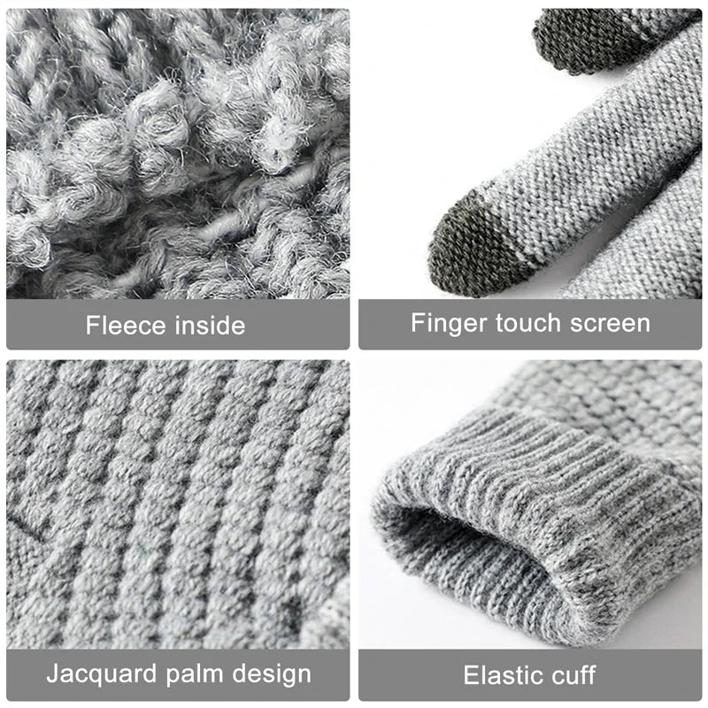 Warm Winter Touch Screen Gloves | Stretch Knit Mittens for Outdoor Cycling & Driving