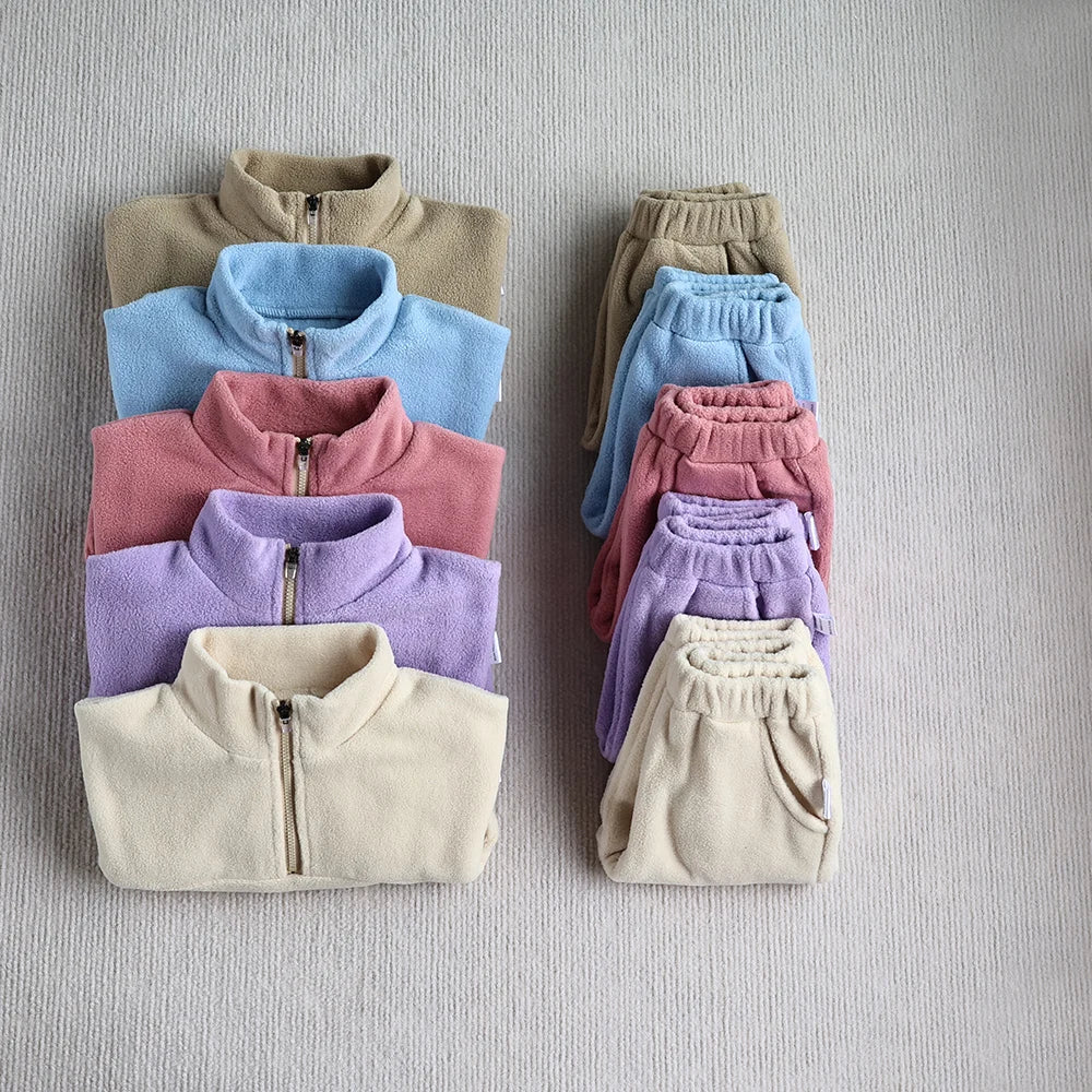 Conjunto de Fleece Winnie Baby – Confortável 2PCS para o Outono