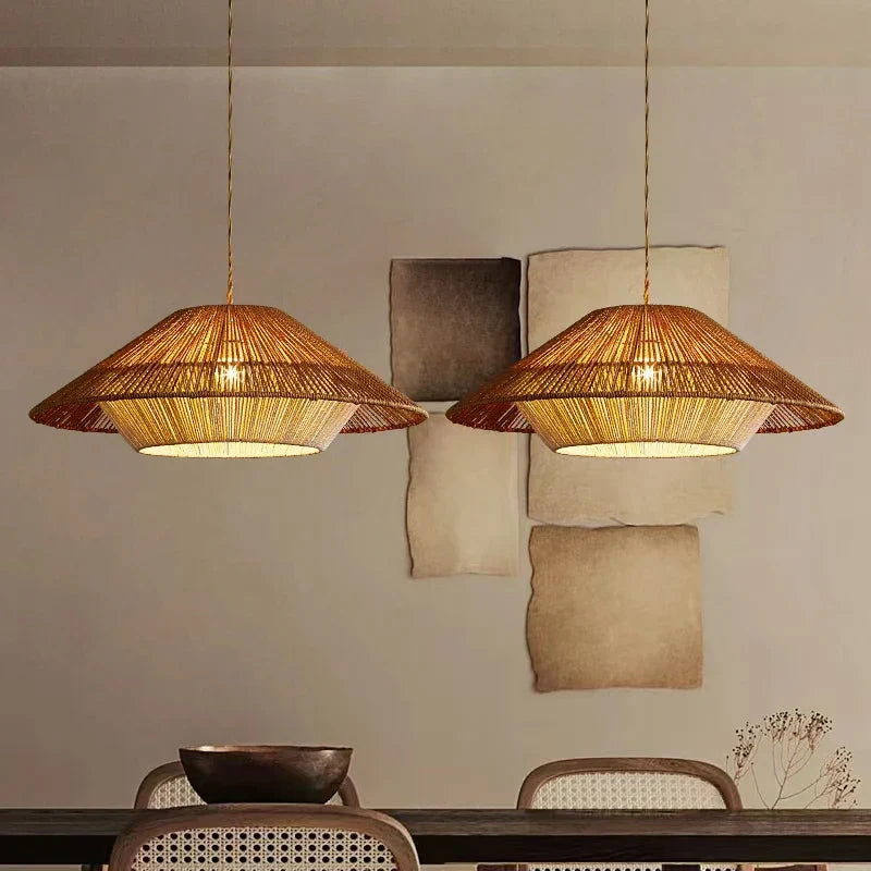 Selina Rattan Wabi Sabi Pendant Lights