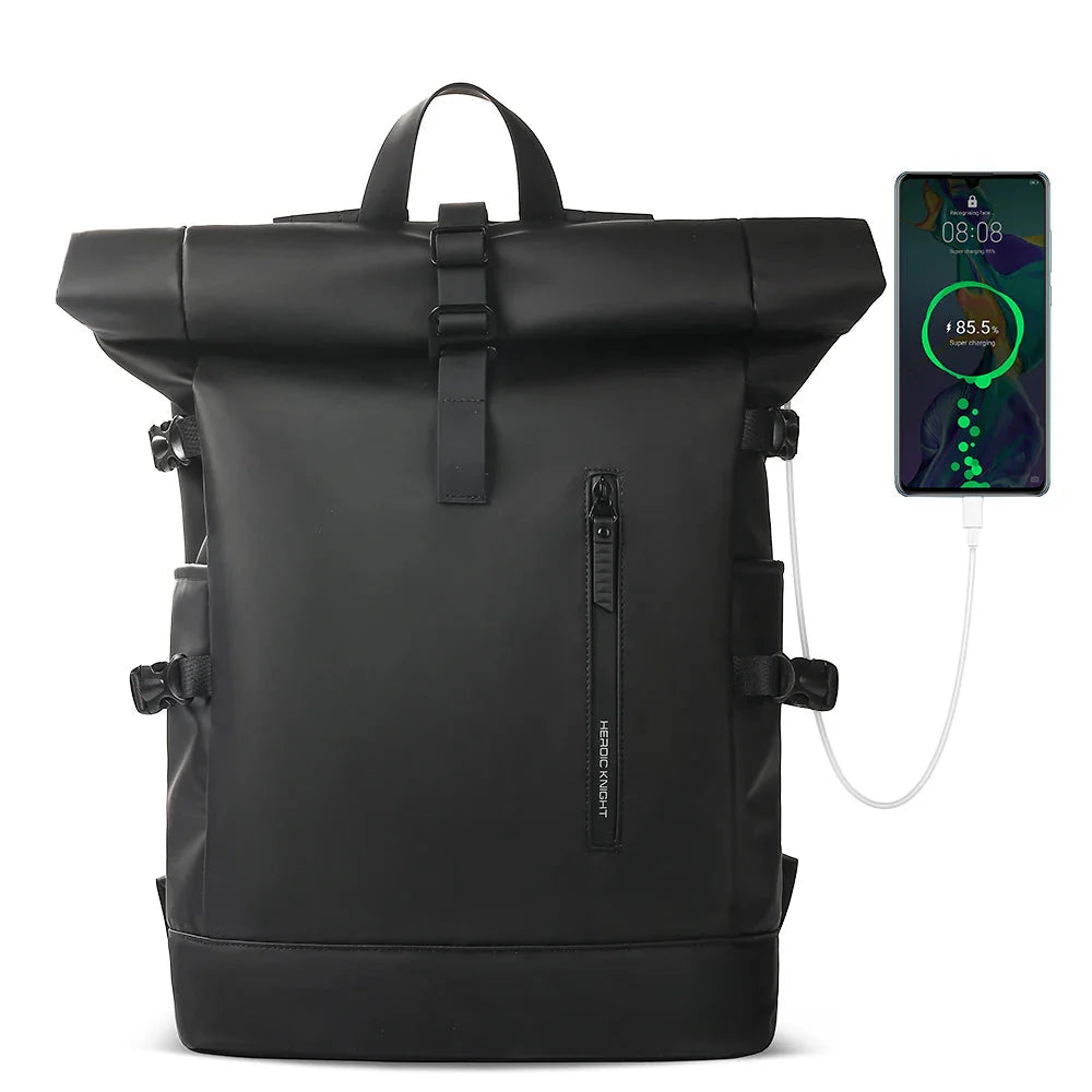 Mochila de viaje expandible: bolsa impermeable para computadora portátil de gran capacidad con puerto USB para caminatas, ciclismo y uso diario