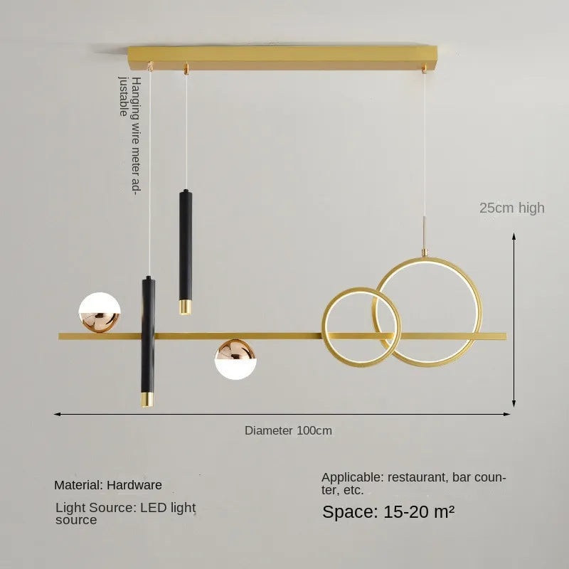 Lampes suspendues LED minimalistes modernes Komnab avec projecteur télécommandé