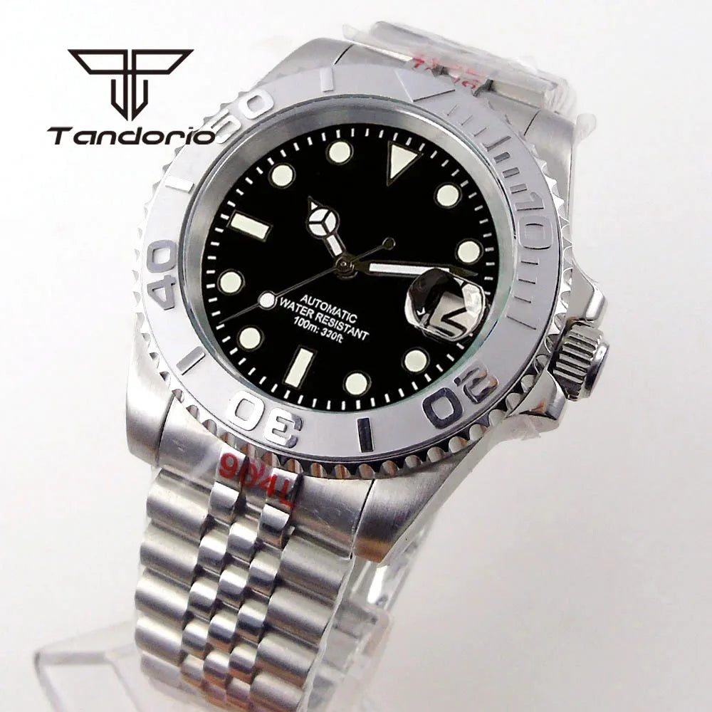 Tandorio NH35A Date Stainless Steel 40mm Dive Automatic Men's Watch | Sapphire crystal