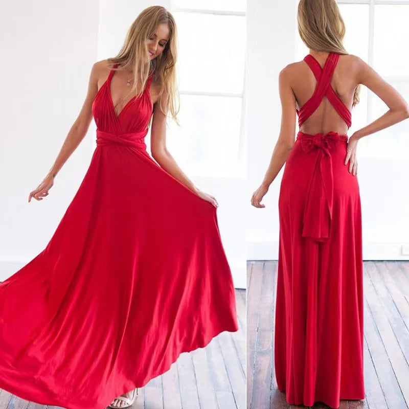 Sara Multiway Convertible Boho Maxi Šaty - Sexy a Elegantní