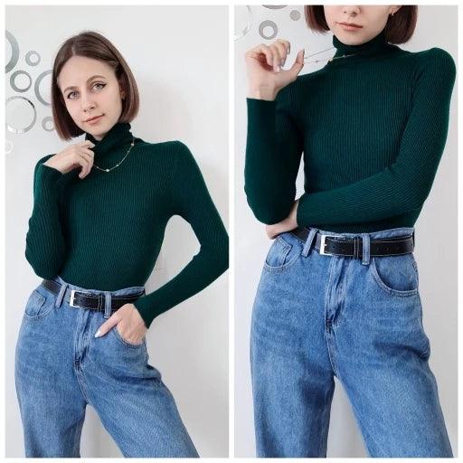 Helia Turtleneck Sweater with Cashmere - Vrimlo