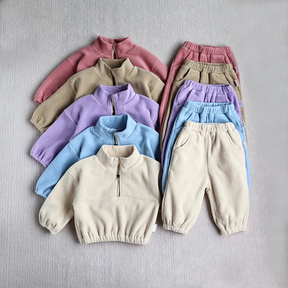 Winnie Baby Fleece Hoodie Set – Cozy 2PCS Autumn Outfit