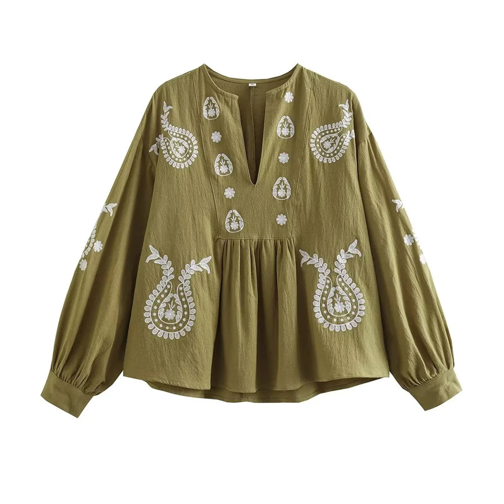 Blusa bohemia de algodón