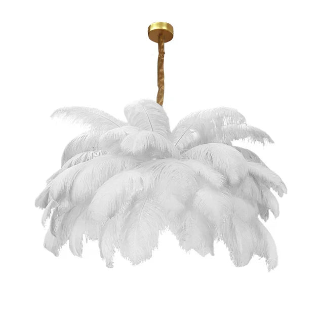 Lustre en plumes d'autruche