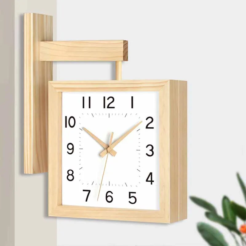 Wooden Double Sided Wall Clock