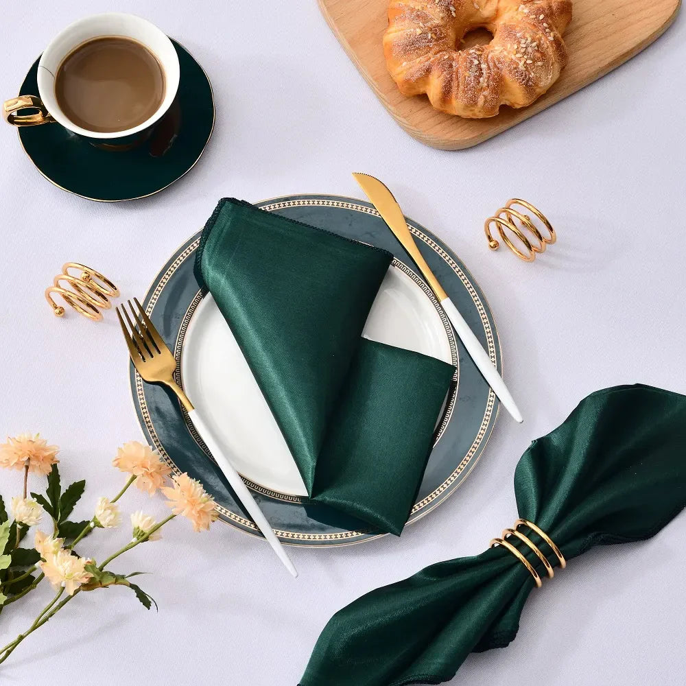 Satin Table Napkins, Set of 12, Size 30x30cm