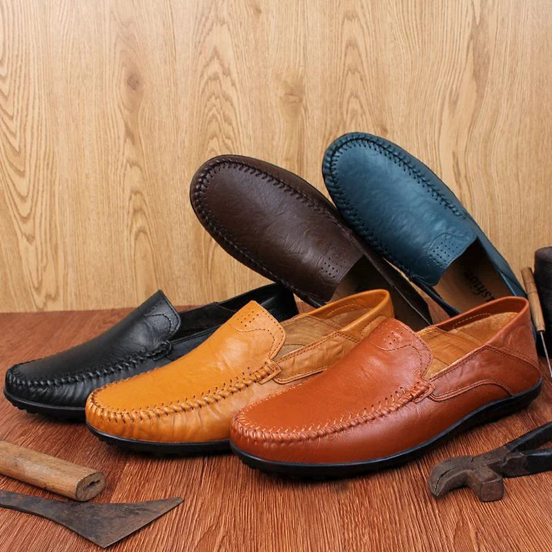 Chaussons Francesco Tacconi. Mocassins/chaussures d'été 100 % cuir véritable