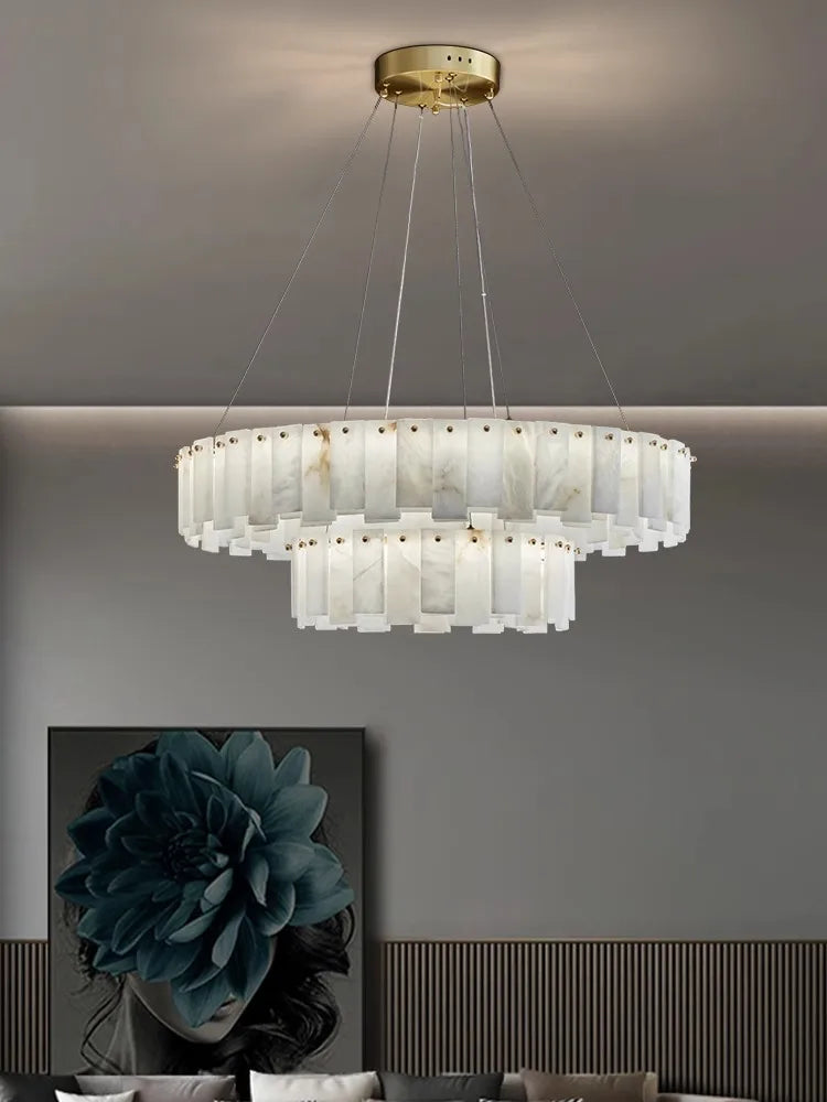 Zadie Marble Alabaster Chandeliers