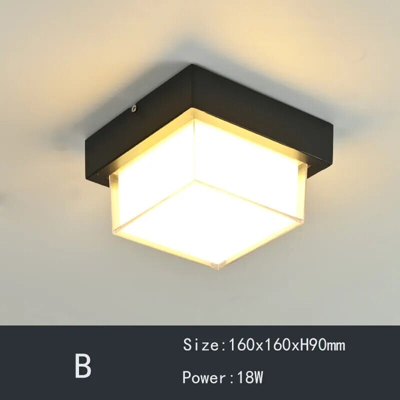 Geometric retro ceiling lights for corridor