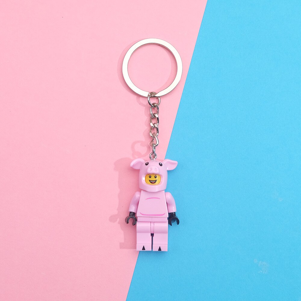 Super Hero Building Blocks Keychain