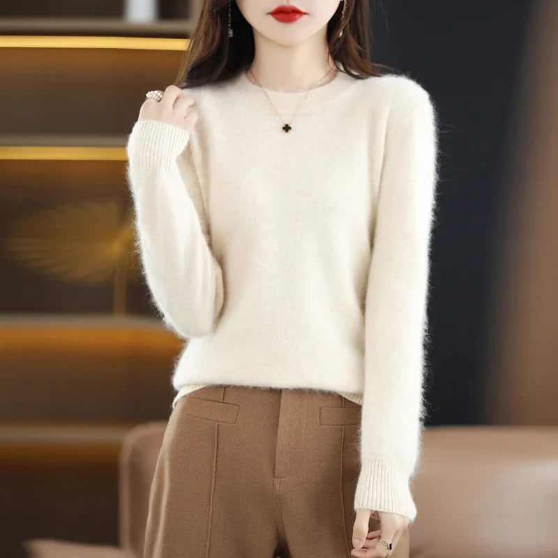 Aud: Women's 100% Cashmere Sweater O-Neck