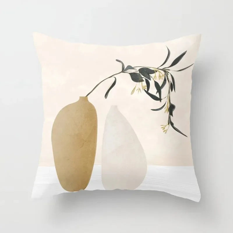 GreenLeaf - Cushion cover with plant motif for decoration