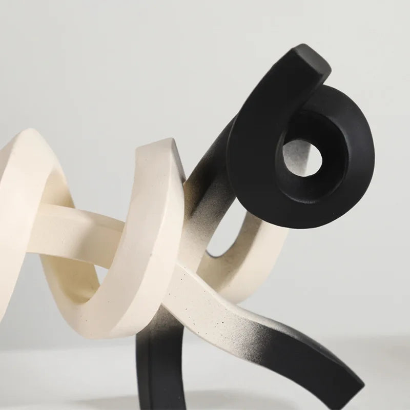 Abstract Minimalism Twisted Siamese Cat Sculpture