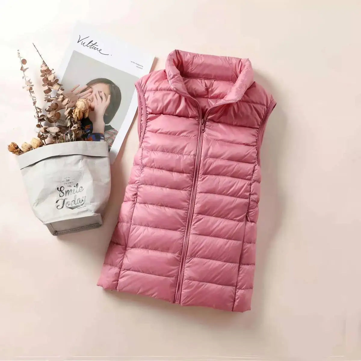 Claire: Piumino da Donna - Giacca Slim Senza Maniche, Gilet Antivento Portatile