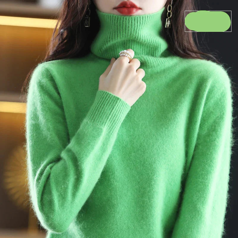 Emma High Neck Pure 100% Cashmere Sweater: for Autumn and winter