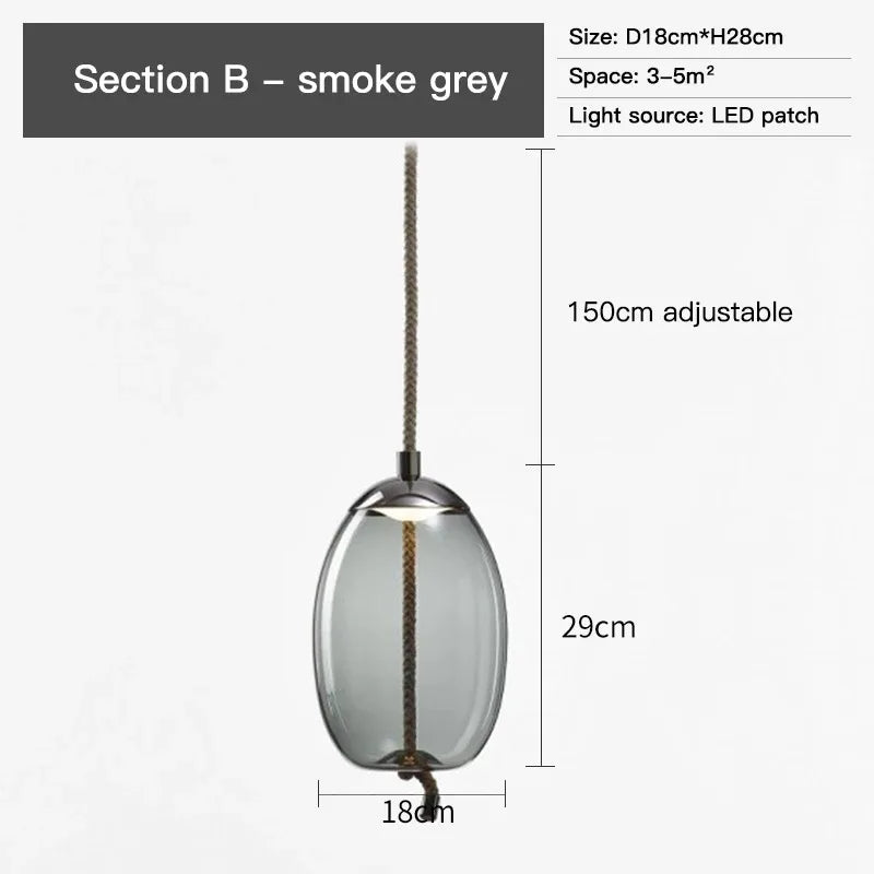 Art Glass Design Suspension Pendant Light