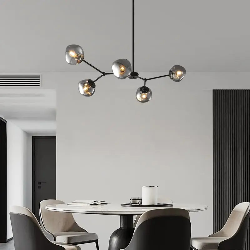 Chandelier en verre de lave minimaliste