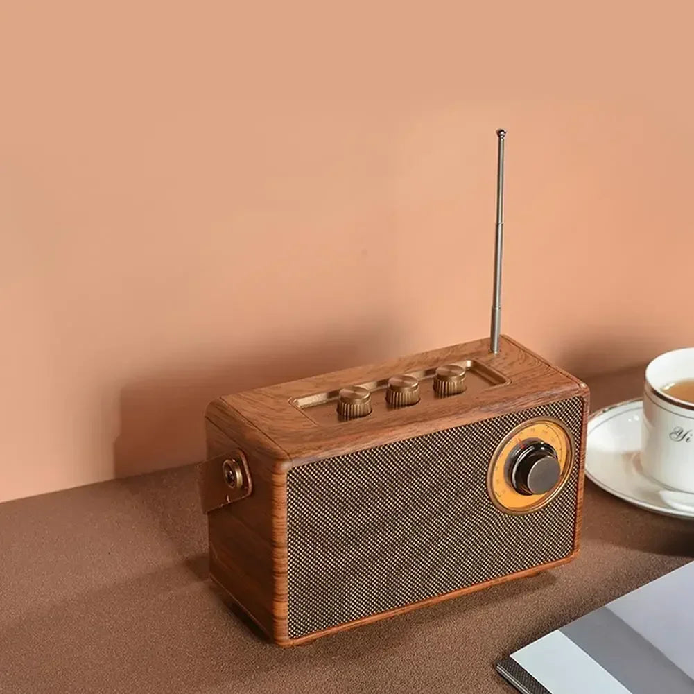 2024 Retro Puinen Bluetooth-kaiutin - Tyylikäs Kannettava Stereo Kotiin, Leirintään ja Matkalle