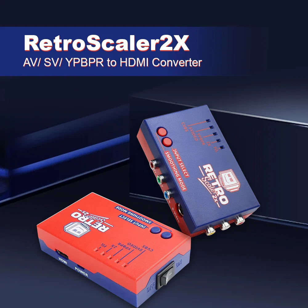 RetroScaler2x AV to HDMI-Compatible Converter and Line-Doubler for Retro Game Consoles