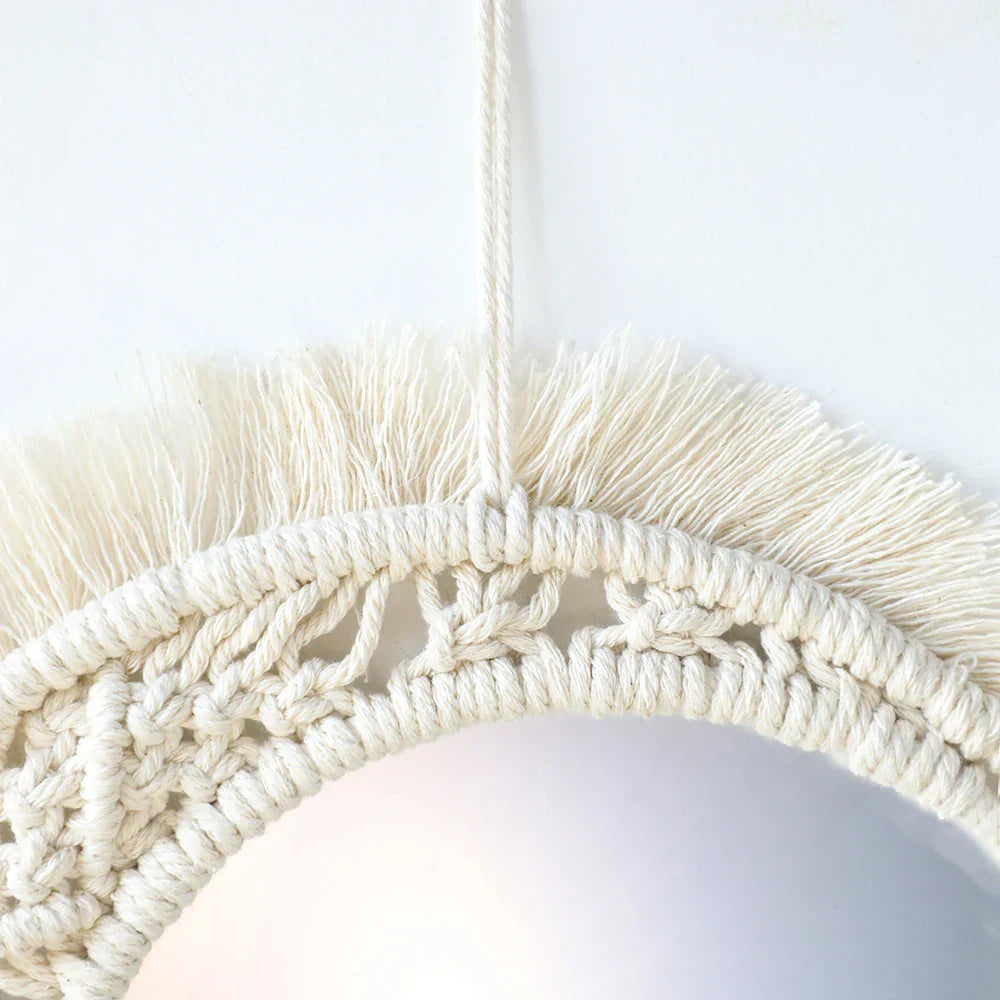 Bohemian Macramé Round Mirror