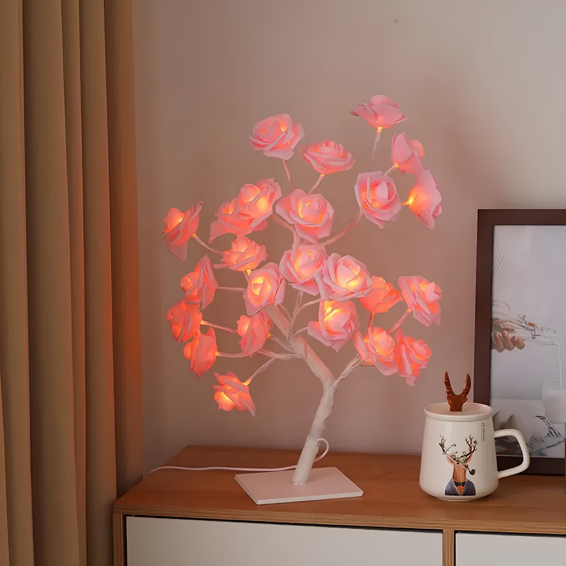 Lampada a 24 LED per alberi di rose, fiori, luce notturna, alimentata tramite USB