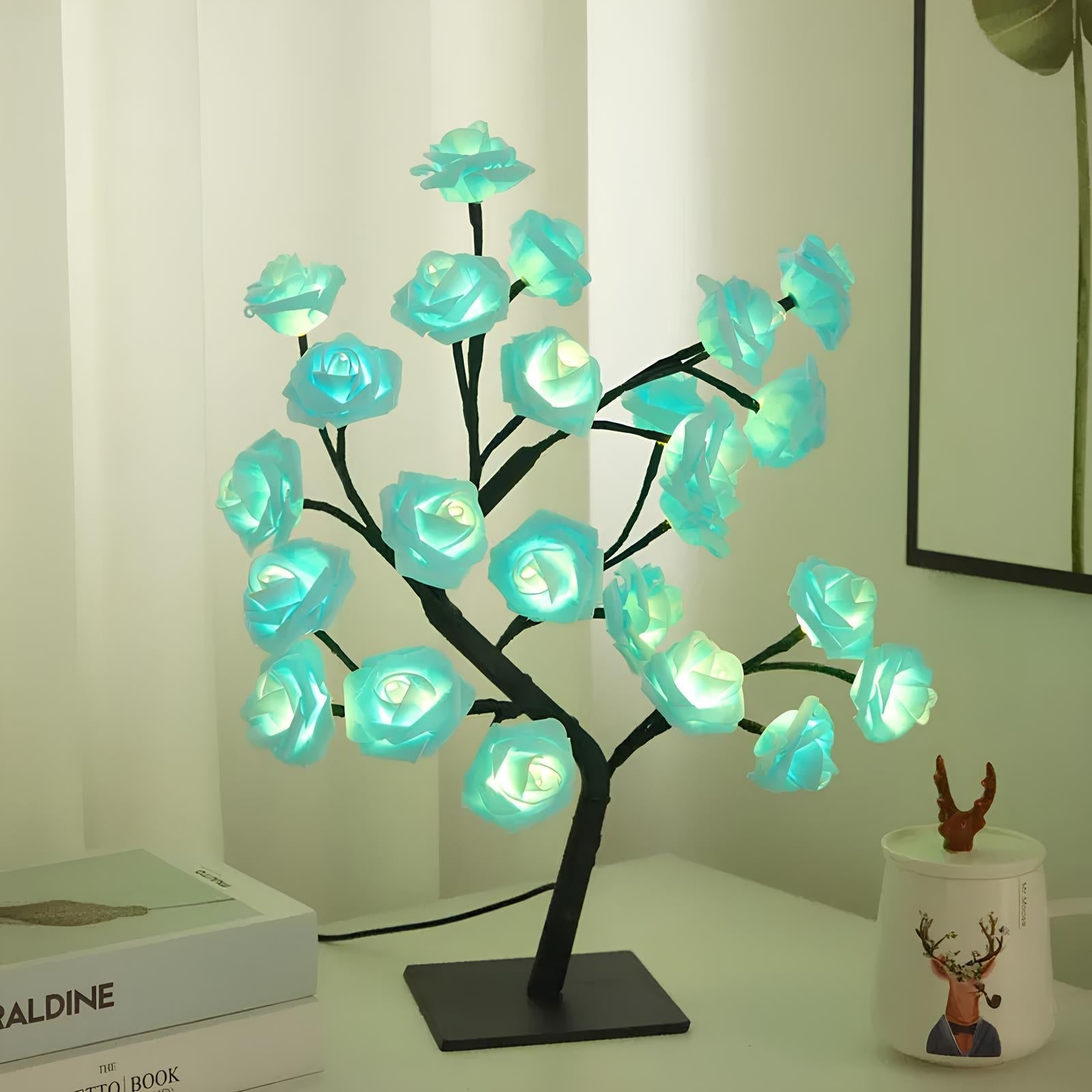 Lampada a 24 LED per alberi di rose, fiori, luce notturna, alimentata tramite USB