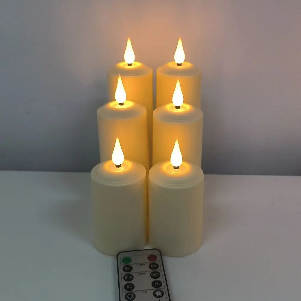 AmbianceRomane - Candele a colonna LED impermeabili con telecomando