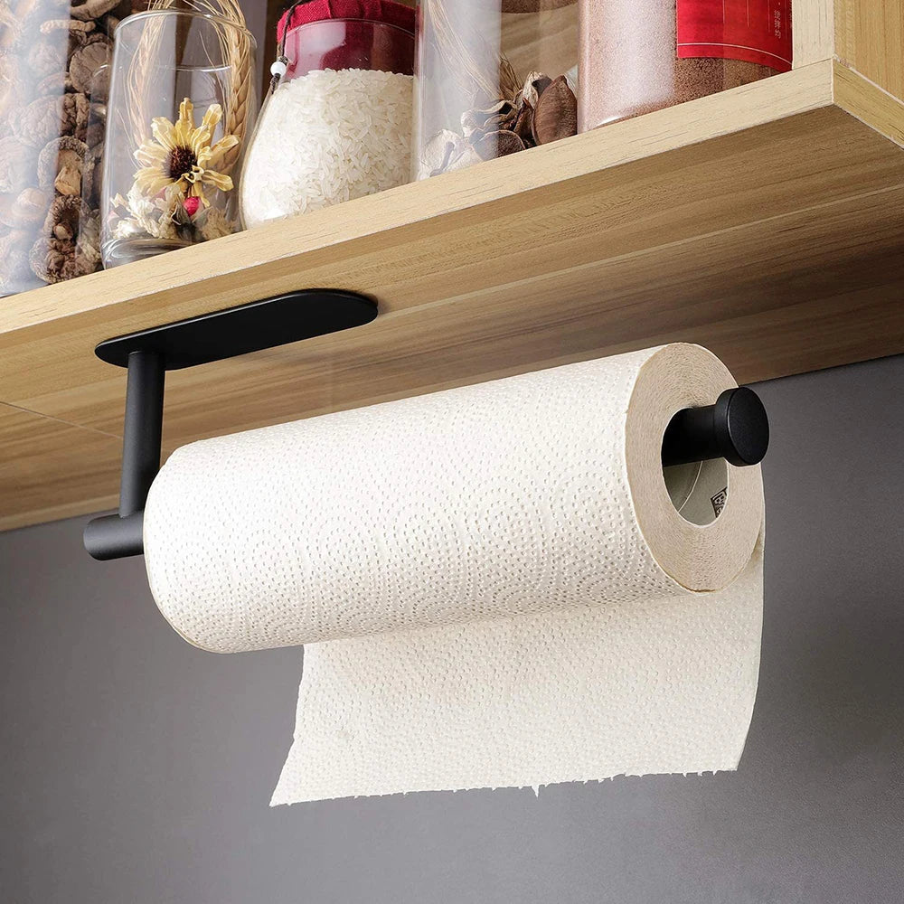 Stella Stainless Steel Adhesive Paper Roll Holder – Bathroom & Kitchen Organizer