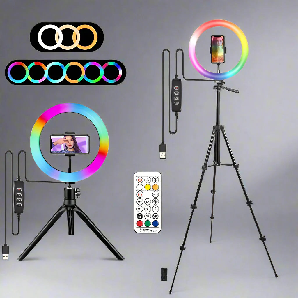 Aurora RGB Ring Light with Remote – Perfect for Videos, Photography & Content Creation