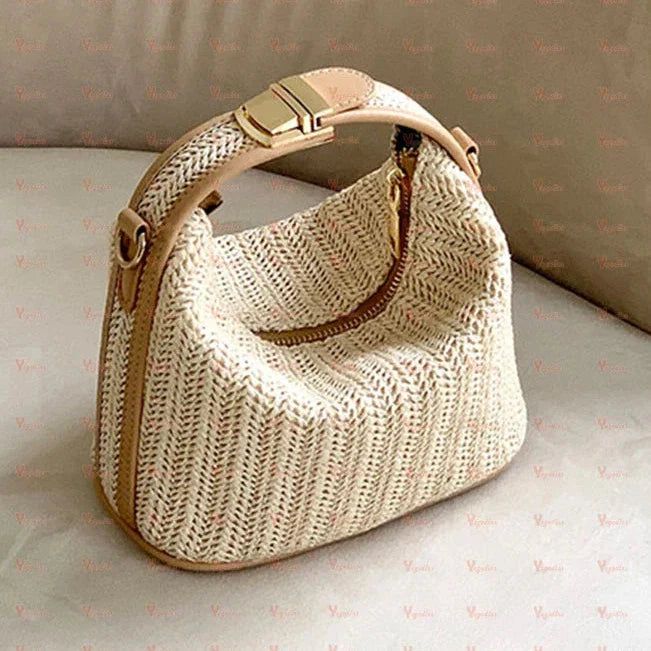 Trendy Woven Bucket Bag - Summer Seaside Essential