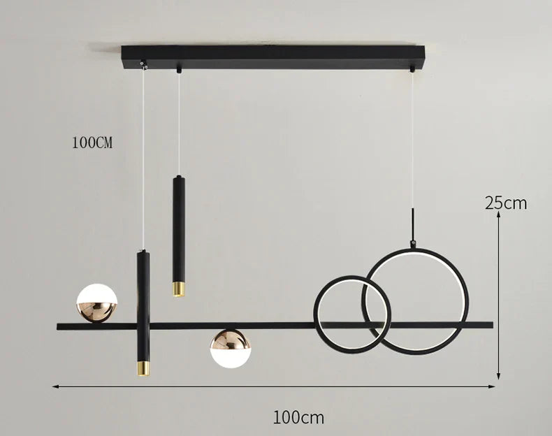 Lampes suspendues LED minimalistes modernes Komnab avec projecteur télécommandé