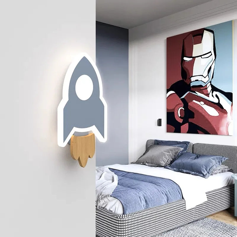 Cartoon Rocket LED Wall Lamp