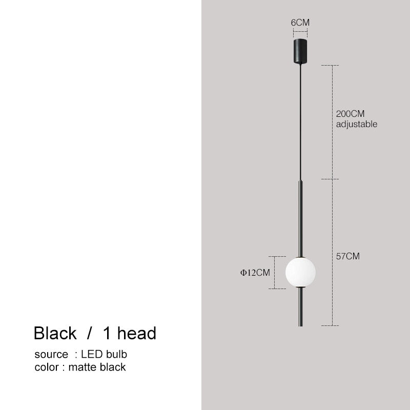 Moole Doon - Lampes suspendues nordiques simples en forme de boule de verre