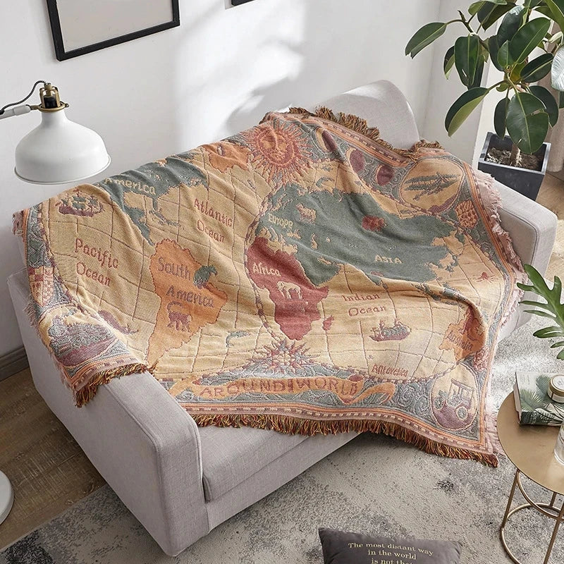 World Map Adventure Blanket