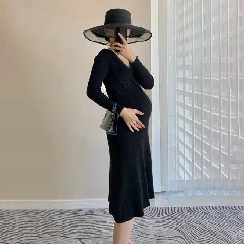 Bodycon Mesh Maternity Dress