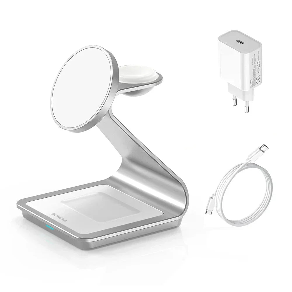 Magnetique - Caricabatterie Wireless 3 in 1 30W per iPhone, Apple Watch e AirPods