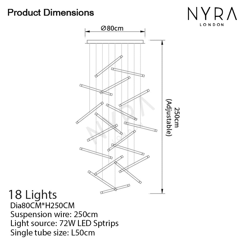 Chandelier en tube nano