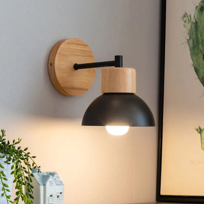 Nordic houten wandlamp