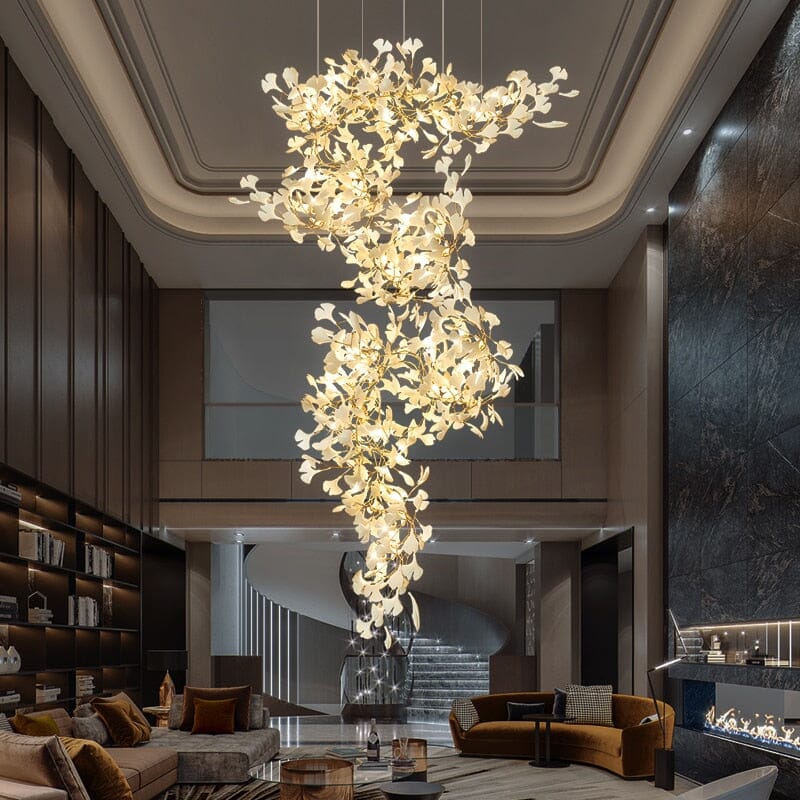 Chandelier en Feuilles de Ginkgo